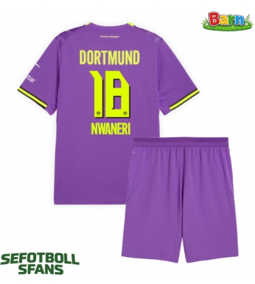 Borussia Dortmund Ethan Nwaneri #18 Tredjeställ Barn 2026-27 Kortärmad (+ Korta byxor)